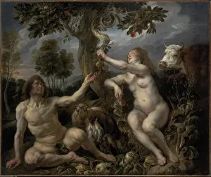 Expulsion From The Paradise Prints: Adam and Eve, c.1630. Creator: Jordaens, Jacob (1593-1678)
