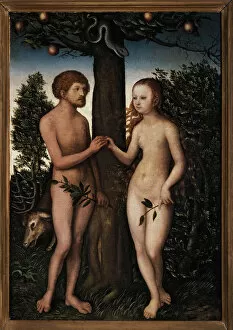 Expulsion From The Paradise Collection: Adam and Eve. Creator: Cranach, Lucas, the Elder (1472-1553)