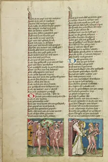 Expulsion Prints: Adam and Eve Eating the Forbidden Fruit: The Expulsion from Paradise; Weltchronik