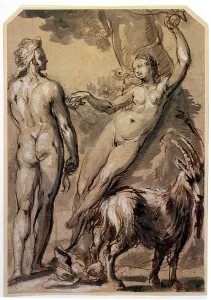 Gerrit Prints: Adam and Eve. The Fall, late 1590s. Artist: Gerrit Pietersz