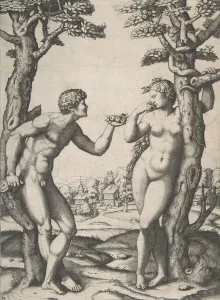 Original Sin Prints: Adam and Eve flanked by two trees