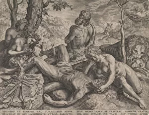 Adam and Eve Lamenting the Death of Abel, 1564. Creator: Cornelis Cort