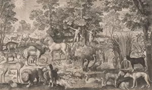 Adam and Eve in Paradise, 1631. 1631. Creator: Nicolaes de Bruyn