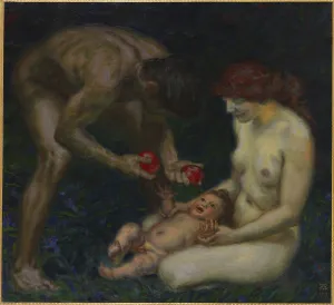 Tree Of Knowledge Collection: Adam and Eve (The Family), 1912. Creator: Stuck, Franz, Ritter von (1863-1928)