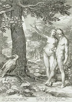 Saenredam Jan Prints: Adam and Eve Before the Tree of Knowledge, 1604. Creator: Jan Saenredam