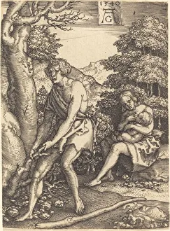 Garden Of Eden Gallery: Adam and Eve at Work, 1540. Creator: Heinrich Aldegrever