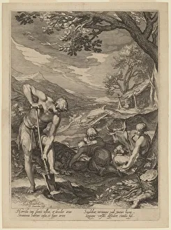 Adam and Eve Working, 1604. Creator: Jan Saenredam