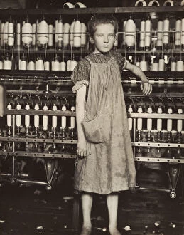 Loom Gallery: Addie Card, 12 years old. Spinner in cotton mill, North Pownal, Vermont, 1910
