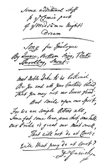 Adaptation Gallery: Additions to Shakespeares A Midsummers Nights Deam by David Garrick, 18th century, (1840)