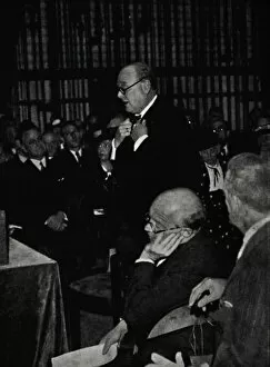 Addressing a French Audience, 24 September 1936, (1945). Creator: Unknown