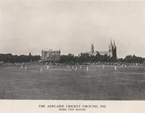 The Adelaide Cricket Ground, Third Test Match between Australia and England, 1912. Artist: Charles Alfred Petts