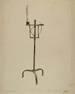 Adjusting Prints: Adjustable Candle Holder, c. 1937. Creator: Howard Lumbard
