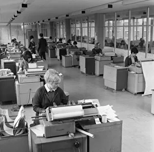 Administration Gallery: The administration office at Huntsman House, Tetleys headquarters in Leeds, May 1968