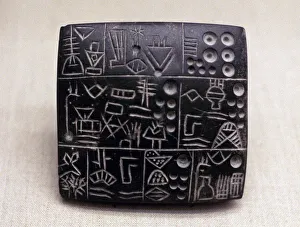 Admin Prints: Administrative tablet of clay, Mesopotamian / Sumerian, 3100-2900 BC