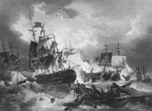 William Freke Williams Prints: Admiral Duncans victory over the Dutch fleet