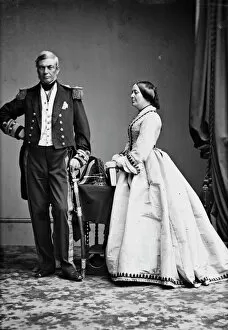 Hoopskirt Gallery: Admiral Milne and wife, 1863 December. Creator: Unknown