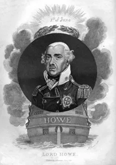 Admiral Howe Gallery: Admiral Richard Howe, 1st Earl Howe, (1726-1799), English admiral, 1816.Artist: I Brown