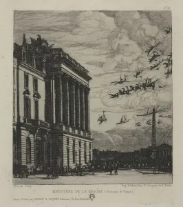 Charles Meryon French Prints: The Admiralty, Paris, 1865. Creator: Charles Meryon (French, 1821-1868);Cadart &amp