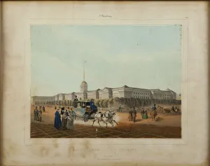 Louis Jules 1814 1868 Prints: The Admiralty in Saint Petersburg, End 1840s. Creator: Arnout, Louis Jules (1814-1868)
