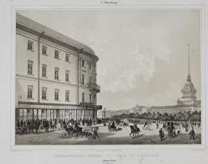The Admiralty Square in Saint Petersburg, 1840s