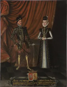 Holstein Gottorp Prints: Adolf, 1526-1586, Duke of Holstein, Kristina, 1543-1604, c16th century. Creator: Anon