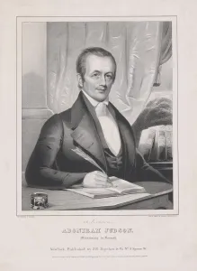 Missionaries Prints: Adoniram Judson (1788 - 1850), Missiionary to Burmah, pub. 1846. Creator: American School