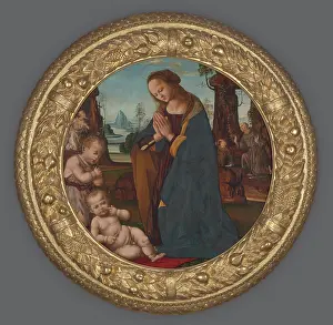 Adoration Prints: Adoration of the Child with Young St John the Baptist-Tondo