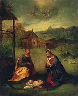 Nativity Prints: Adoration of the Christ Child, 1508. Creator: Titian