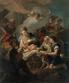 The Adoration of the Christ Child, 18th century. Artist: Nicola Grassi The Adoration of the Christ Child, 18th century. Artist: Nicola Grassi