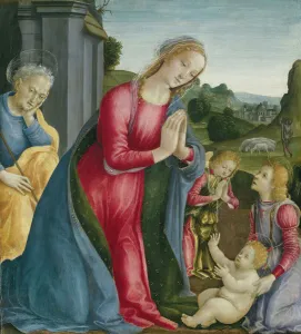 Images Dated 22nd October 2021: The Adoration of the Christ Child, c. 1490. Creator: Vincenzo Frediani