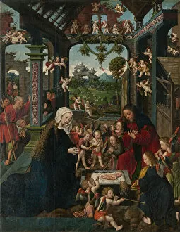Dove Gallery: The Adoration of the Christ Child, c. 1515. Creator: Jacob Cornelisz. van Oostsanen