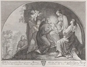 St Francis Collection: Adoration of Christ by Saint Francis, 1723-59. Creator: Giuliano Giampiccoli
