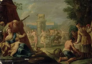 Worship Prints: Adoration of the Golden Calf, 1700. Creator: Domenico Gargiulo