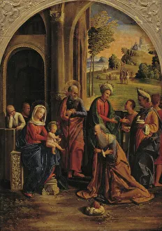 Balthasar Prints: The Adoration of the Kings, 1522-1525. Creators: Ortolano, Benvenuto Tisi da Garofalo