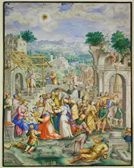 Visiting Prints: Adoration of the kings, 1584. Creator: Giovanni Battista Castello