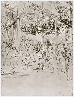 The Adoration of the Kings, c1480. Artist: Leonardo da Vinci