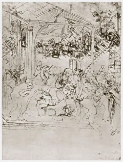 The Adoration of the Kings, c1480. Artist: Leonardo da Vinci The Adoration of the Kings, c1480. Artist: Leonardo da Vinci