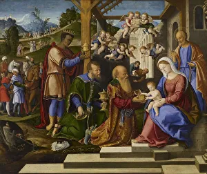 Bethlehem Prints: The Adoration of the Three Kings, c1525-1530. Creator: Girolamo da Santacroce