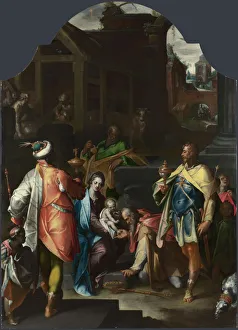 Spranger Prints: The Adoration of the Kings, ca 1595. Artist: Spranger, Bartholomeus (1546-1611)