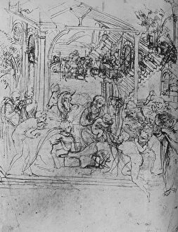 Adoration of the Kings: Composition Sketch, 1478-1481 (1945). Artist: Leonardo da Vinci