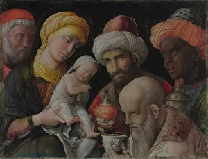 Balthasar Prints: Adoration of the Magi, about 1495-1505. Creator: Andrea Mantegna
