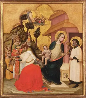 Magi Prints: The Adoration of the Magi, 14th century. Creator: Simone dei Crocefissi (Betw. 1355-1399)