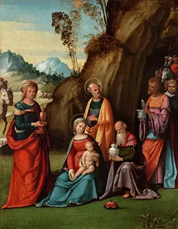 Magi Prints: Adoration of the Magi, between 1510-1513. Creator: Benvenuto Tisi da Garofalo