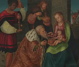 Gift Prints: The Adoration of the Magi, 1520. Creator: Workshop of Lucas Cranach the Elder