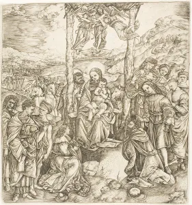 Robetta Cristofano Prints: The Adoration of the Magi, about 1530. Creator: Cristofano di Michele Martini