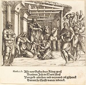 Hirsvogel Augustin Gallery: The Adoration of the Magi, 1548. Creator: Augustin Hirschvogel