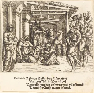 Hirschvogel Augustin Prints: The Adoration of the Magi, 1548. Creator: Augustin Hirschvogel