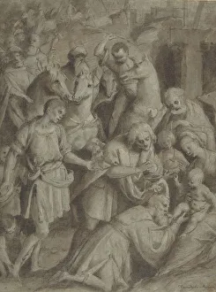 Brush And Brown Wash Collection: The Adoration of the Magi, 1553. Creator: Bernardino Lanino