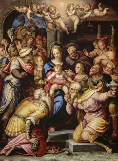 Magi Prints: The Adoration of the Magi, 1567. Creator: Vasari, Giorgio (1511-1574)