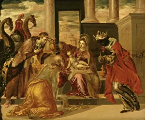 Magi Prints: The Adoration of the Magi, 1568. Creator: El Greco, Dominico (1541-1614)